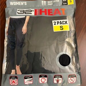 32 Degrees Women's Black Base Layer Leggings - 2 Pack